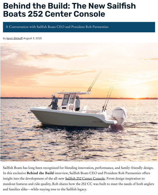 Behind The Build: The New Sailfish Boats 252 Center Console